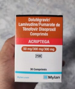 Thuốc Acriptega (Dolutegravir 50mg, Lamivudine 300mg, Tenofovir disoproxil 300mg) Mylan điều trị nhiễm virus HIV (30 viên)