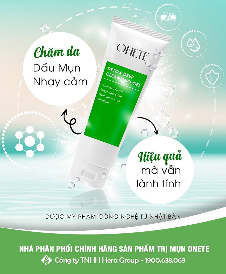 ONETE Detox Deep Cleansing Gel SỮA RỬA MẶT THẢO DƯỢC ĐIỀU TRỊ DA MỤN HIỆU QUẢ 9 sữa rửa mặt onete myphamhera.com