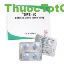 SIFE 50 (Sidenafil 50mg) vỉ 4 viên trị yếu sinh lý rối loạn cương dương
