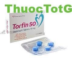 TORFIN 50 (Sildenafil 50mg) vỉ 4 viên trị rối loạn cương dương, tăng áp động mạch phổi