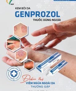 GENPROZOL Cream VCP 10g điều trị nấm ngứa thường gặp, lang ben, hắc lào, nấm đồng tiền, ngứa dị ứng da