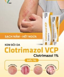 Thuốc Clotrimazol VCP 15g (Clotrimazole 1%) điều trị nấm da, lang ben, hắc lào, nấm móng, nấm đồng tiền
