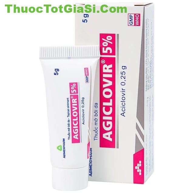 Kem bôi da AGICLOVIR 5% tuýp 5g điều trị zona, thủy đậu 2 Kem bôi da Agiclovir 5% | thuoctotgiasi