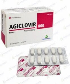 Thuốc AGICLOVIR 800 (Aciclovir 800mg) điều trị nhiễm virus (bệnh thủy đậu, bệnh zona) hộp 20 viên
