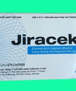 Thuốc Jiracek 40 (Esomeprazole 40mg) DAVI hộp 28 viên điều trị viêm loét dạ dày, trào ngược thực quản