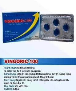 Thuốc Vingoric 100 điều trị rối loạn cương dương (thay thế Viagra 100)