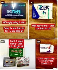 Thuốc Testofe Pro Esico 30 viên hỗ trợ sinh lý, tăng cường sinh lực, bổ thận tráng dương 8 Testofe Pro, Beta Zinc Max, Ciatic 20, Duraject 60