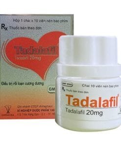 Thuốc Tadalafil 20mg chai 10 viên điều trị rlcd, dương vật khó cương