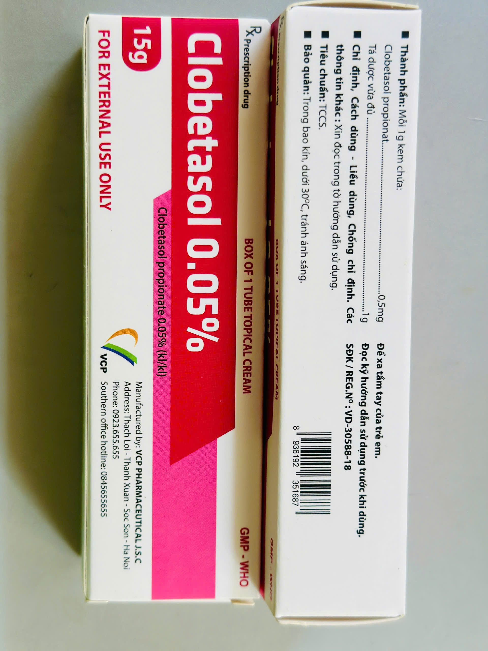 Thuốc Clobetasol 0.05% VCP tuýp 15g điều trị vảy nến, chàm, viêm da cơ địa 4 Clobetasol 0.05 VCP 15g | thuoctotgiasi.shop