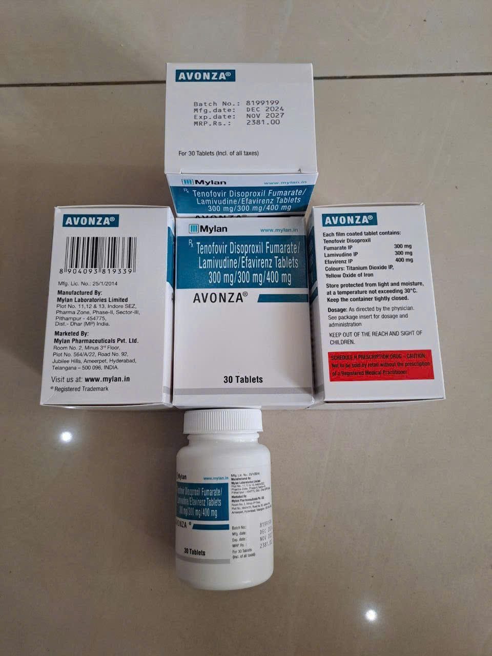 Thuốc Avonza MYLAN H/30v điều trị HIV (ARV) 6 Thuốc Avonza giá bao nhiêu? | THUOCTOTGIASI.COM