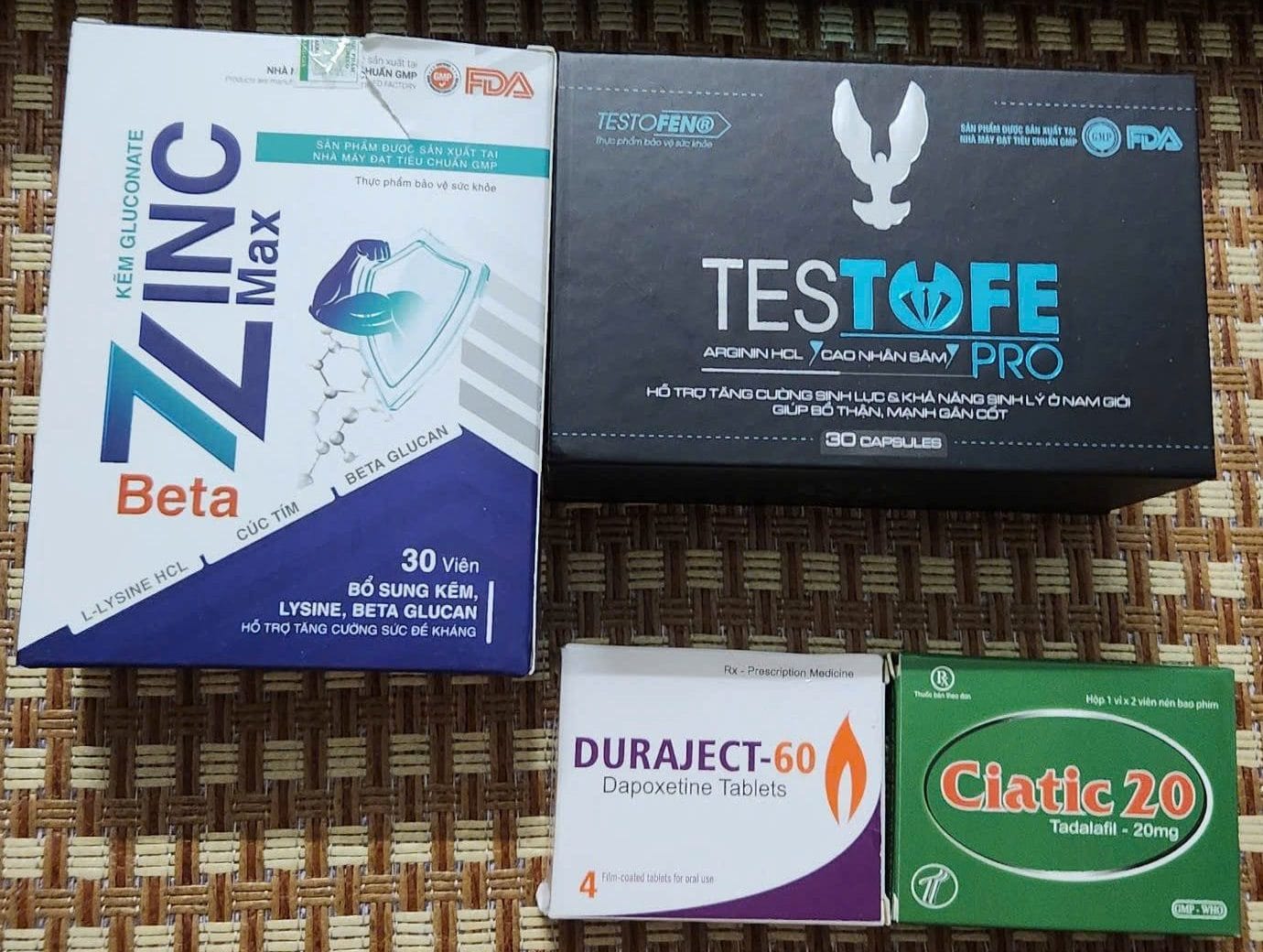 Ciatic 20 Tadalafil 20mg, Duraject 60, Beta Zinc Max điều trị rối loạn cương dương, điều trị xuất tinh sớm, điều trị yếu sinh lý Ciatic 20 Tadalafil 20mg, Duraject 60, Beta Zinc Max điều trị rối loạn cương dương, điều trị xuất tinh sớm, điều trị yếu sinh lý