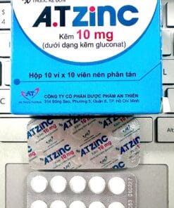 AT Zinc Kẽm 10mg viên An Thiên điều trị thiếu kẽm, tiêu chảy, tăng sức đề kháng (hộp 100 viên)