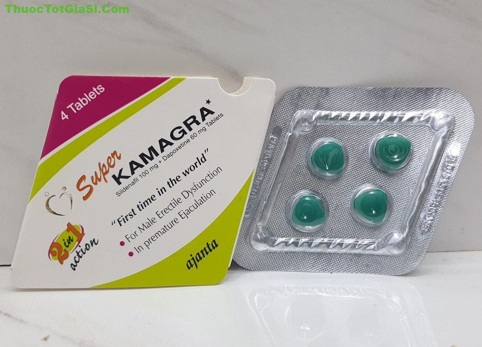 Super KAMAGRA 100(Sildenafil 100mg) H/4v điều trị rối loạn cương dương 4 Super KAMAGRA 100 giá bao nhiêu? | THUOCTOTGIASI.COM