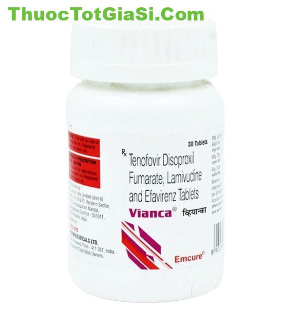 Thuốc VIANCA Tenofovir 300mg/Lamivudine 300mg/Efavirenz 400mg Emcure H/30v – điều trị nhiễm HIV 3 Thuốc Vianca giá bao nhiêu? | thuoctotgiasi.shop