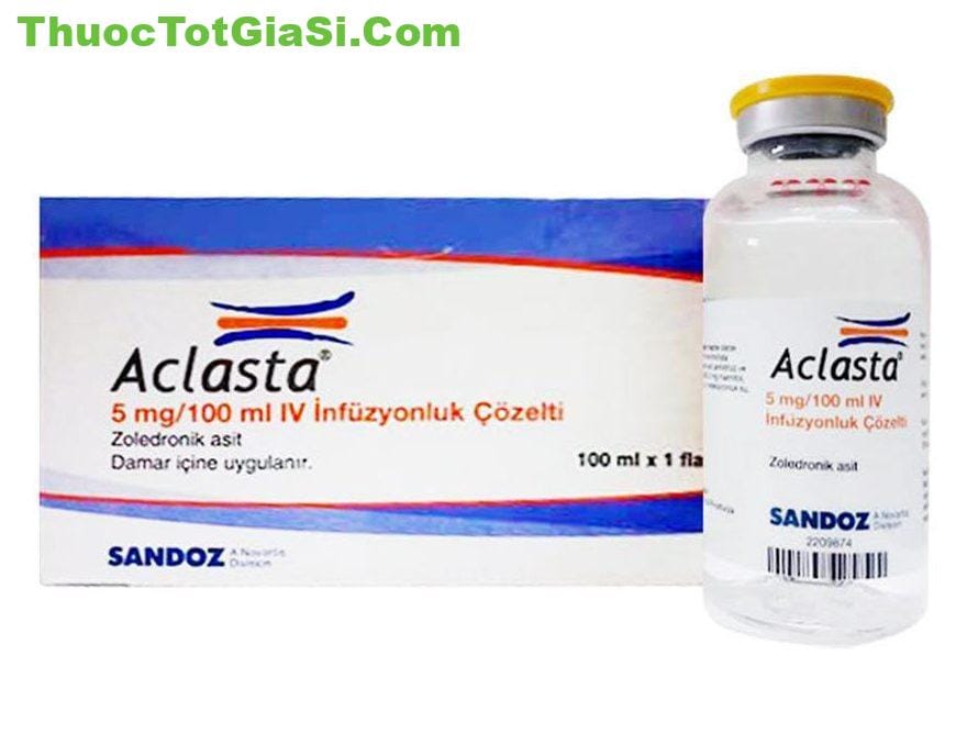 Aclasta 5mg (Acid Zoledronic) 5ml/100ml SANDOZ điều trị loãng xương 2 Aclasta công dụng gì? Aclasta là thuốc gì? Aclasta giá bán? |thuoctotgiasi.shop