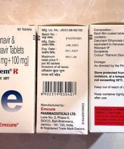 Virem-R 600mg + 100mg – Thuốc Darunavir & Ritonavir Điều Trị HIV Chính Hãng Emcure (Hộp 60 Viên)
